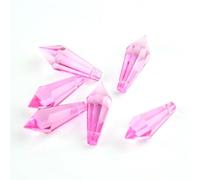 Cristalli pendenti Prismi Ciondolo pendente con prisma ornamentale a goccia in cristallo rosa da 38 mm/63 mm/76 mm Cristalli pendenti per la decorazione(38mm,50pcs)