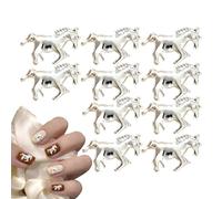 Cristalli Per Unghie,10 Pezzi Forma Cavallo 3D Metallo Bellezza,Cristalli E Charm Unghie | Per Ragazze Donne Adolescenti Madri Salon Casa Festa Halloween Matrimonio Inverno