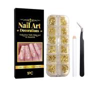 Cristalli per Unghie | 3D Brillantini Oro Con Pinzette | Kit per Decorazione Unghie Completo con | per Donna Ragazza French Finto Compleanno Matrimonio Festa Appuntamento