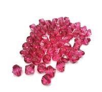 Cristalli, perle di vetro, perle realizzate in vetro di cristallo, multicolore, varie dimensioni, sfaccettate, per la creazione di gioielli fai da te (rosa, 6 mm)