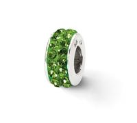 Cristalli Verdi Di Swarovski Perline A Doppia Riga In Argento Sterling Riflesso