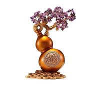 cristallo Albero soldi Ornamenti for refrigeratori for vino da soggiorno, albero di cristallo a forma di zucca della fortuna, decorazioni for l'ufficio domestico Feng Shui cristalli Bonsai(Purple)