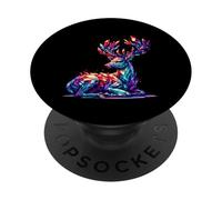 Cristallo cervo animale poligonale geometrico PopSockets PopGrip Adesivo
