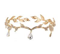 Cristallo Corona di Nozze Vintage Strass Corona Headband Bella Moda Matrimonio Bridal Headband Principessa Crystal Tiara Headwear per Ragazze（Oro）