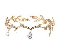 Cristallo Corona di Nozze Vintage Strass Corona Headband Bella Moda Matrimonio Bridal Headband Principessa Crystal Tiara Headwear per Ragazze (Oro)