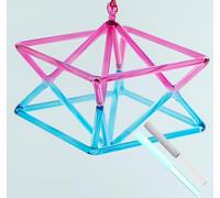 Cristallo di quarzo canto Mokaba Merkaba Piramide Sfumatura rosa-blu, strumento musicale di guarigione dei chakra perfetto, for la terapia del suono, meditazione, regalo yoga(9 inch)