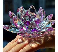 Cristallo di Quarzo fine Fiore di Loto Pietre Naturali e minerali Feng Shui Sfera Cristalli Fiori per Souvenir di Nozze (Viola, 3.96inch)