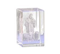 Cristallo Gesù Statua Cubo di vetro Gesù Pastori Incisione Modello 3D Figura Arte Presepe Feng Shui Souvenirs Artigianato per ornamenti religiosi Tessili per la casa