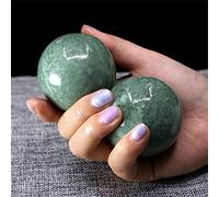 Cristallo naturale grezzo 1 paio 50mm Giada naturale Baoding Ball Fitness Pallamano Quarzo Sfera Relax Mano Polso Esercizio Massaggio Terapia Pietra decorazione della stanza (Color : Green)