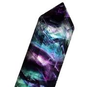 Cristallo naturale grezzo Pietra naturale Cristallo di fluorite naturale Fluorite a strisce colorate 4-6,5 cm Pietra di cristallo di quarzo Punto di guarigione Esagonale Bacchetta Pietre di trattament
