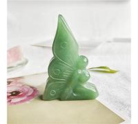 Cristallo naturale ruvido cristallo naturale intaglio mestiere rosa quarzo rosa farfalla fiaba ornamento adatto for la casa (Color : Green urine, Size : 7-8cm)