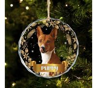 Cristallo Palline di Natale con Cane Gatto Animale domestico Foto Personalizzate,Decorazioni Albero di Natale con Foto e Nome,Interno Esterno ornamento Appeso,Regalo per gli amici amanti degli animali