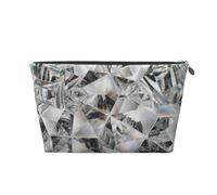 Cristallo stile trama diamante, Borsa da toilette Borsa per trucco Borsa per cosmetici Borsa da toilette da viaggio portatile