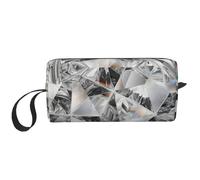 Cristallo stile trama diamante, Borsa per il trucco Borsa per cosmetici Borsa da toilette da viaggio portatile Borsa per trucco Organizer