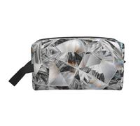Cristallo stile trama diamante, Borsa per il trucco Borsa per cosmetici Borsa da viaggio portatile da viaggio Borsa per trucco Organizer