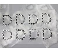 Cristallo Strass autoadesivi Lettere D per Biglietti e inviti - 10/Fogli