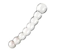 Cristallo trasparente con perle anali | Vibratore in vetro per uomini e donne, superficie liscia stimolatore G-Spot (C)