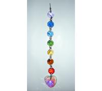 cristalloterapia CRISTALLO APPENDERE CATENA CHAKRA ARCOBALENO CUORE feng shui