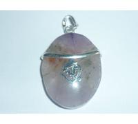 cristalloterapia PENDENTE CIONDOLO reiki OHM AMETISTA amuleto legge attrazione