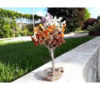 cristalloterapia PIANTA GRANDE 7 CHAKRA quarzo lapis base ORGONE orgonite ALBERO