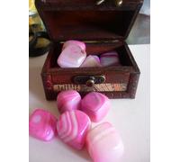 cristalloterapia SCRIGNO BAULE AGATA ROSA STRIATA pietra cristallo energia gemma