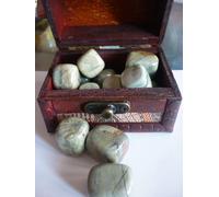 cristalloterapia SCRIGNO BAULE DIASPRO FOGLIA ARGENTO SILVER pietra cristallo