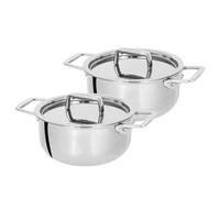 CRISTEL® Castel'Pro® Collection ST2F10CPF - Set di 2 mini pentole con manico fisso con coperchio, 0,35 l