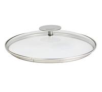 CRISTEL Coperchio in Vetro bombato Platino, Acciaio Inox, Ecru, 16 cm