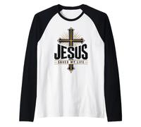 Cristiana Fede Testimonianza Croce Religiosa Maglia con Maniche Raglan
