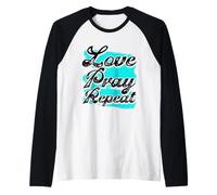 Cristianesimo Amore Pregare Ripeti Cristiano Maglia con Maniche Raglan