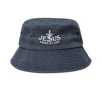 Cristianesimo Gesù Mi Ha Salvato La Vita Donne Uomo Cotone Cappelli di Benna Moda Cappello da Pescatore Pieghevole Secchio Cappelli per Campeggio Spiaggia Viaggi