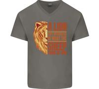 Cristianesimo Leone Frase Religion Christian Uomo Scollo A V Cotone T-Shirt