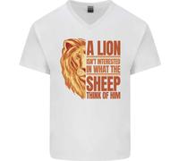 Cristianesimo Leone Frase Religion Christian Uomo Scollo A V Cotone T-Shirt