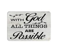 Cristianesimo Rustico Religioso Con Dio Tutte Le Cose Sono Possibili Tappeto Bagno Retro Tappetino Antiscivolo Moderno Zerbini Di Benvenuto Per Casa Cucina Esterni 40 X 60Cm