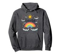 Cristiani del Figlio di Dio per Bambini Arcobaleno Sole Nuvole Felpa con Cappuccio, Unisex per Adulti, Grigio Scuro, L