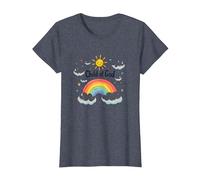 Cristiani del Figlio di Dio per Bambini Arcobaleno Sole Nuvole Maglietta, Donna, Pervinca, S