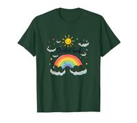 Cristiani del Figlio di Dio per Bambini Arcobaleno Sole Nuvole Maglietta, Uomo, Verde Foresta, XXL