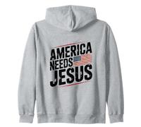 Cristiani Patriottici America Needs Jesus Felpa con Cappuccio