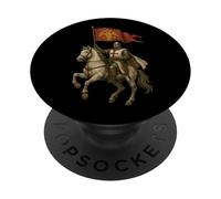 Cristiano cavaliere con bandiera dell'impero bizantino PopSockets PopGrip Adesivo