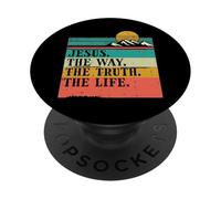 Cristiano Gesù La Via Verità Vita Dio Fede Donne Uomini Bambini PopSockets PopGrip Adesivo