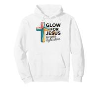 Cristiano Glow per Gesù Lascia Che la Tua Luce risplenda Fede Croce Felpa con Cappuccio