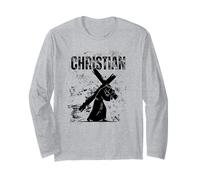 Cristiano, Grunge, Stile, con, Croce, e, Cristo Maglia a Manica