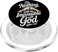 Cristiano Luca 1:37 Versetto Bibbia Religioso Gesù Dio Amen Gioia PopSockets PopGrip per MagSafe