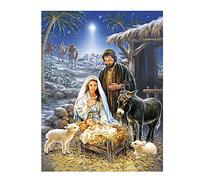 Cristiano Presepe Scena Poster Tela Stampe Gesù Nascita Parete Arte Pittura Immagini Natale Decorativo Regalo Casa Decor 60X90Cm Senza Telaio