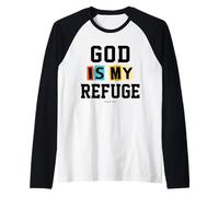 Cristiano regali di Natale bibbia versetti Scritture Il mio rifugio Maglia con Maniche Raglan