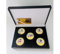 Cristiano Ronaldo / Lionel Messi x5 Placcato Oro Completo Moneta Box Set / Nota