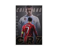 Cristiano Ronaldo - Poster su tela, stampa artistica da parete, per casa, bagno, camera da letto, ufficio, soggiorno, tela, senza cornice: 40 x 60 cm
