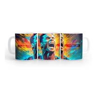Cristiano Ronaldo - Tazza in ceramica stile artistico, colore bianco
