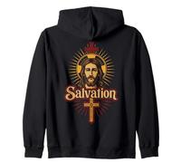 Cristiano Salvezza Gesù Cristo Croce Fede Design Felpa con Cappuccio