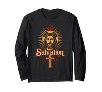 Cristiano Salvezza Gesù Cristo Croce Fede Design Maglia a Manica
